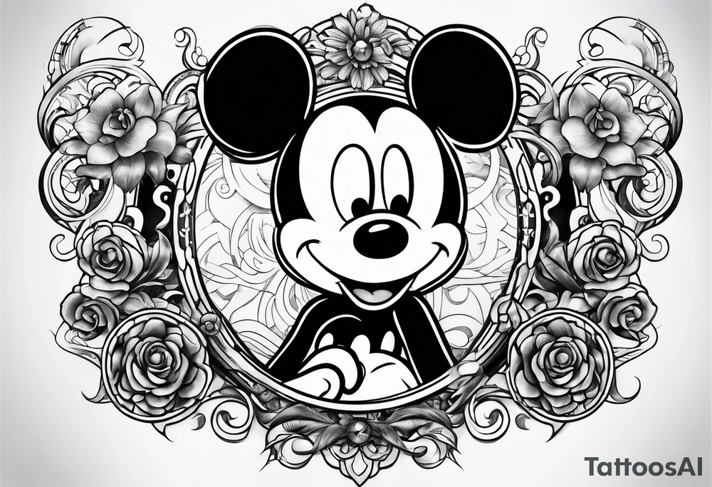 mickey mouse tattoo idea