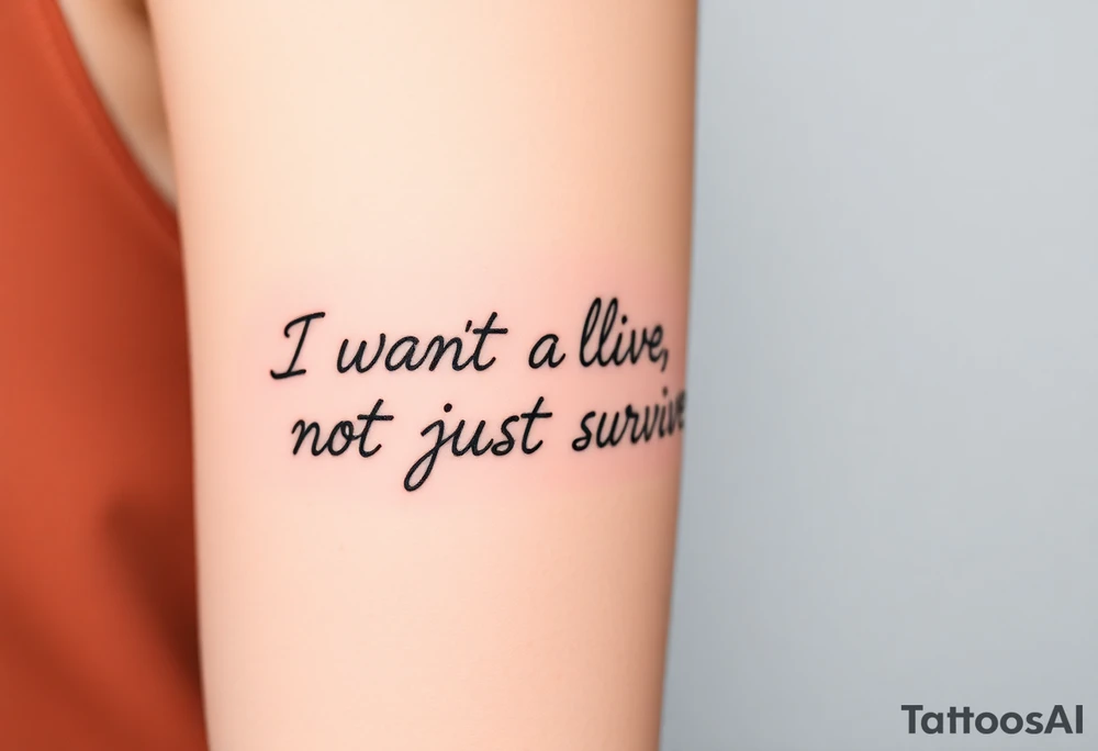 I wan't to live, not just survive tattoo idea