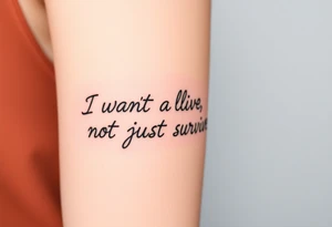 I wan't to live, not just survive tattoo idea