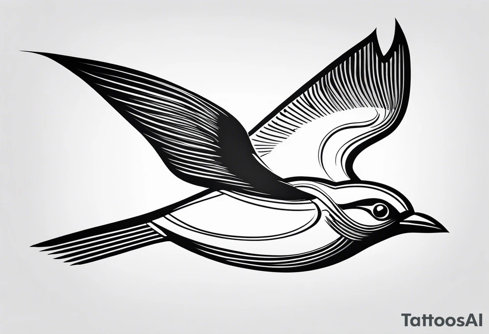 Abstract Bird in Flight tattoo idea