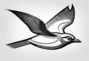 Abstract Bird in Flight tattoo idea