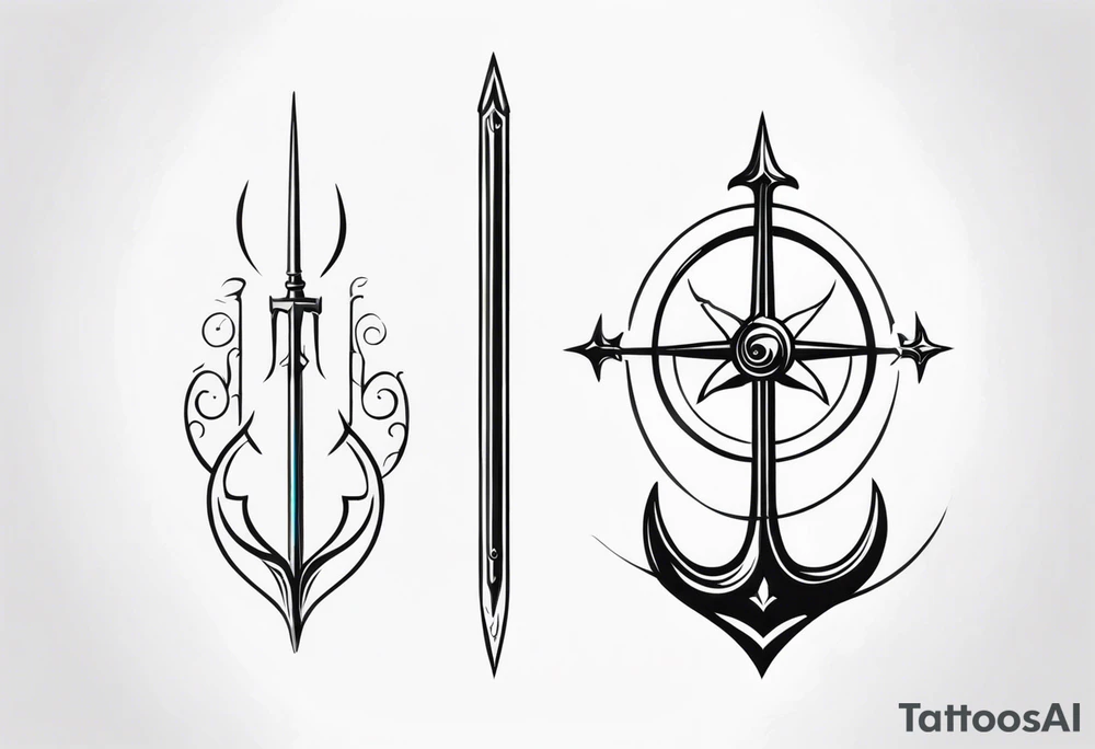 trident poseidon tattoo idea
