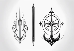 trident poseidon tattoo idea