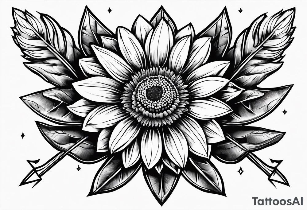 Indian blanket flower arrows tattoo idea