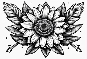 Indian blanket flower arrows tattoo idea