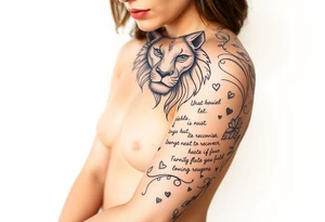 Leo who is hurt and trying to recover from addiction with quotes tattoo idea