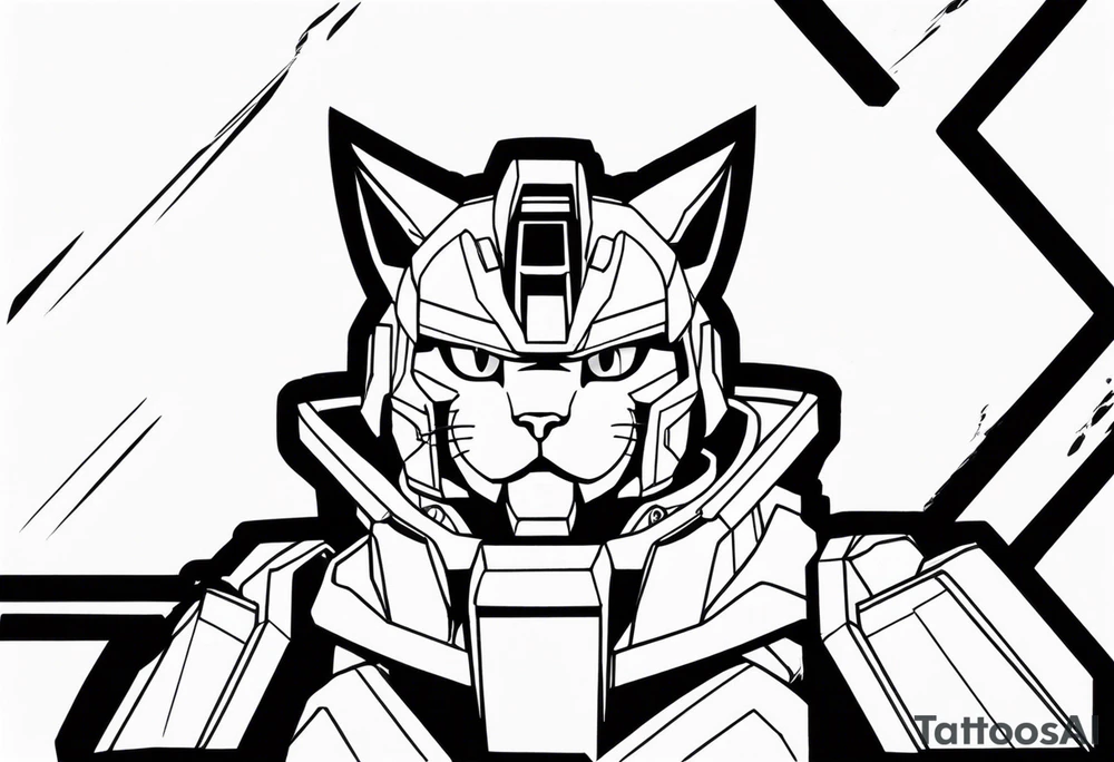 gundam cat wrist tattoo black and white minimalistic tattoo idea