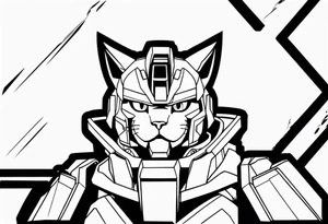 gundam cat wrist tattoo black and white minimalistic tattoo idea