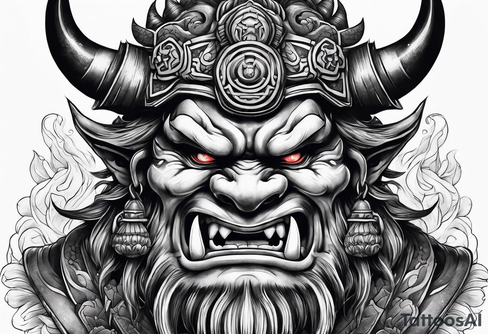 japanese oni tattoo idea