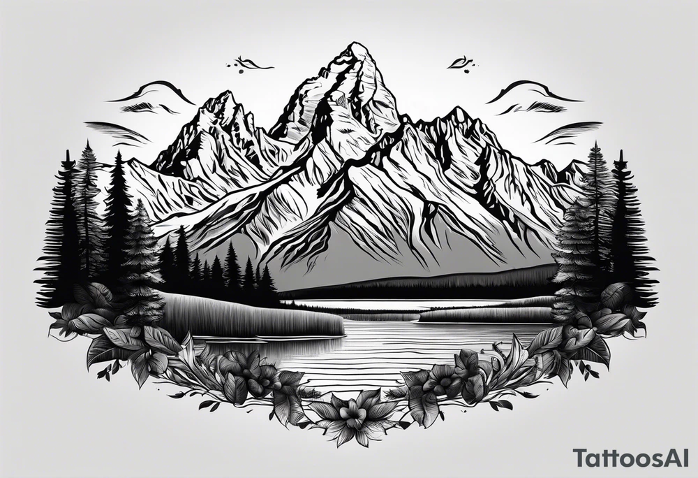 grand Teton mountain tattoo idea