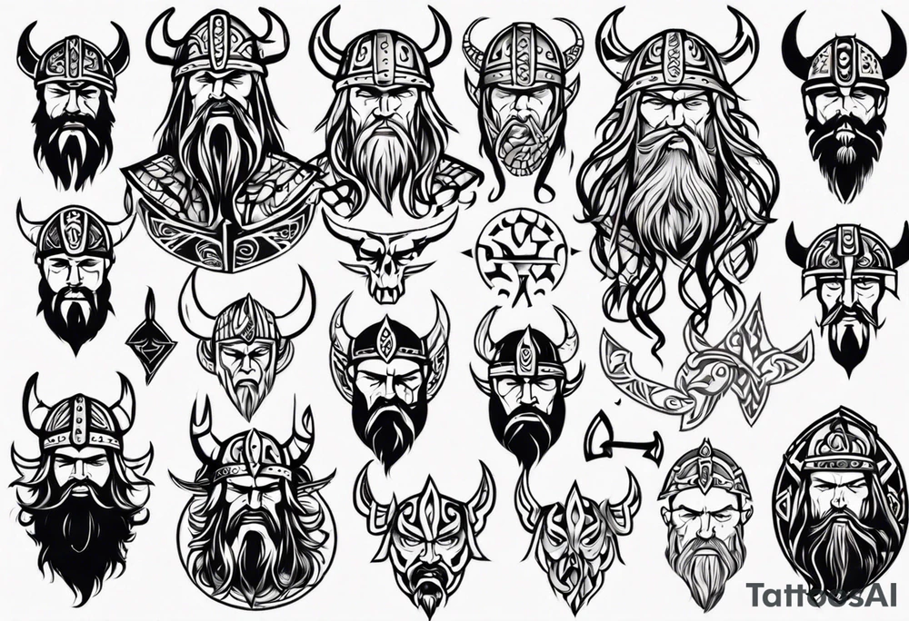 Viking face tattoo idea