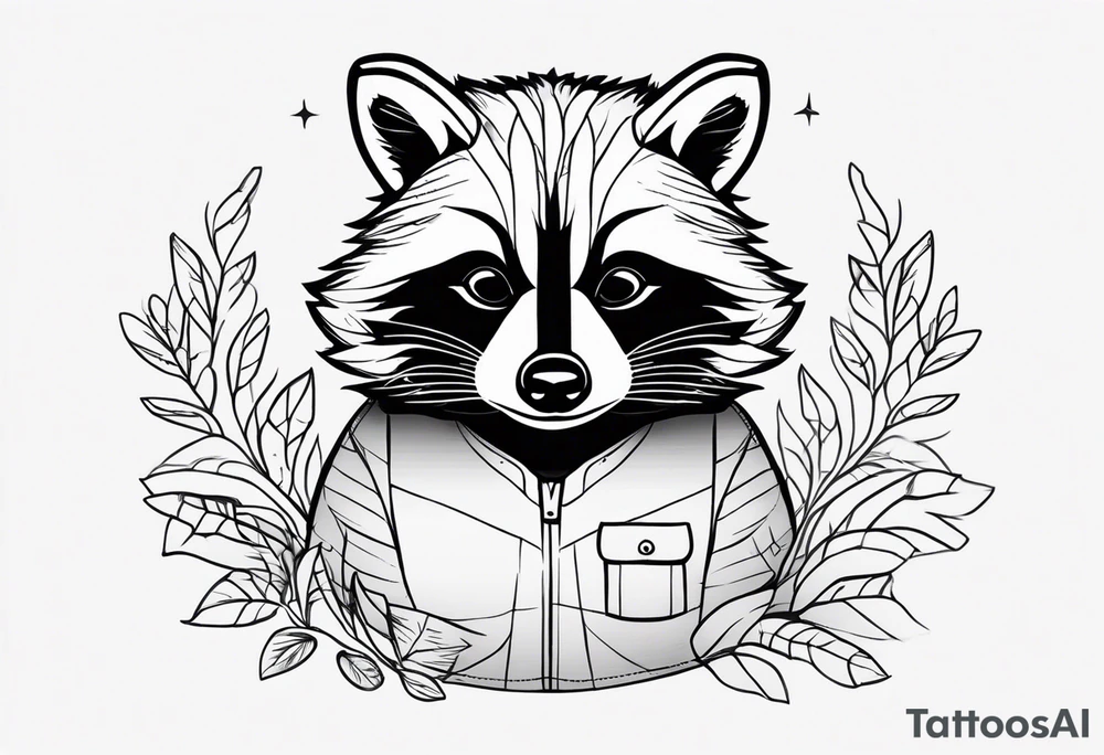 Cute raccoon tattoo idea