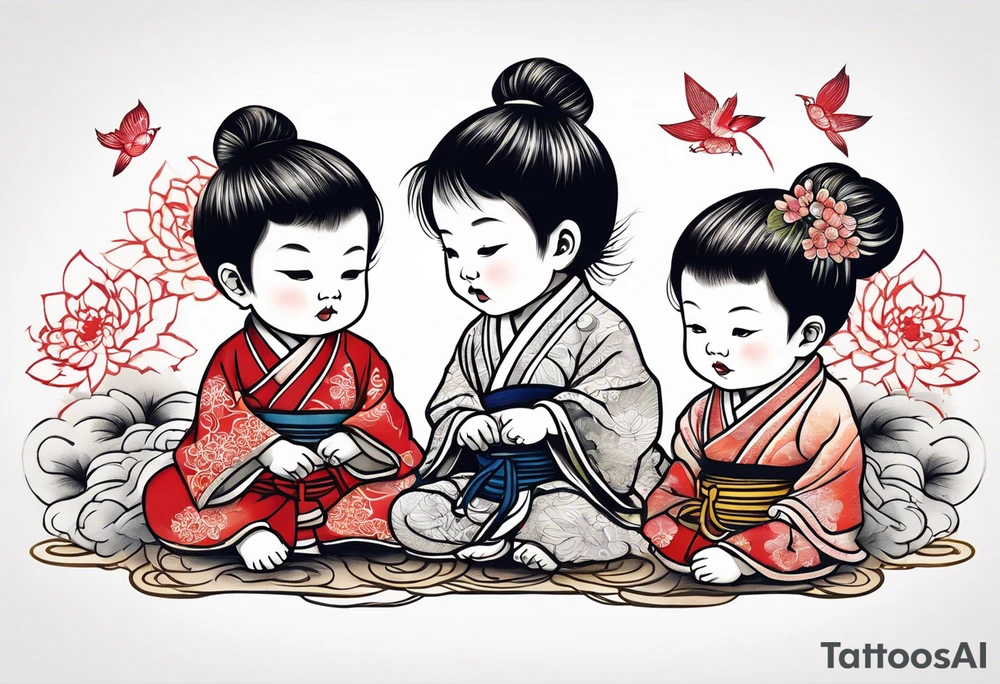 3 TODDLERS PLAYING tattoo idea