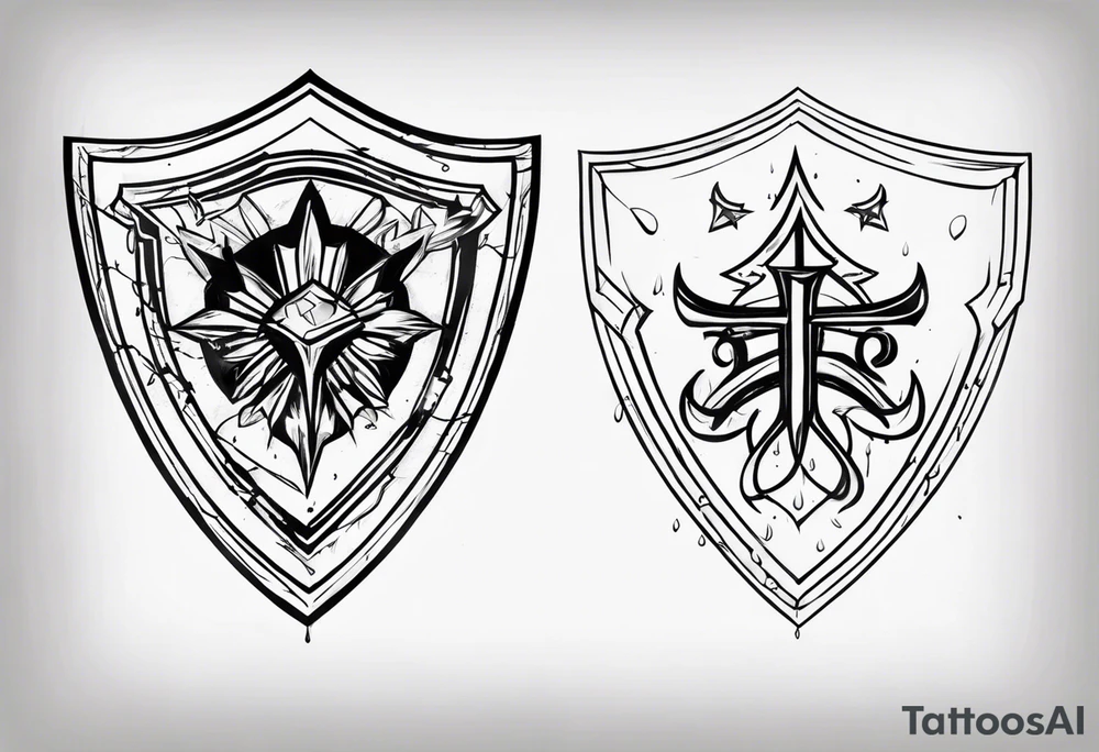 Cursing my name, wishing I stayed
Look at how my tears ricochet

shield, tattoo idea