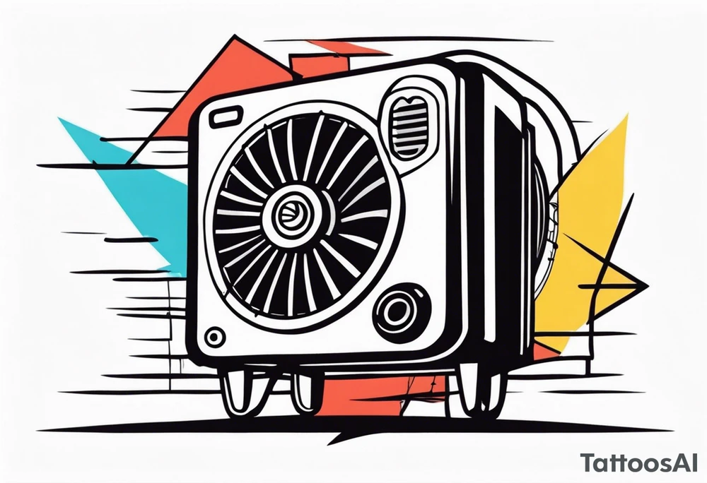 a box fan tattoo idea