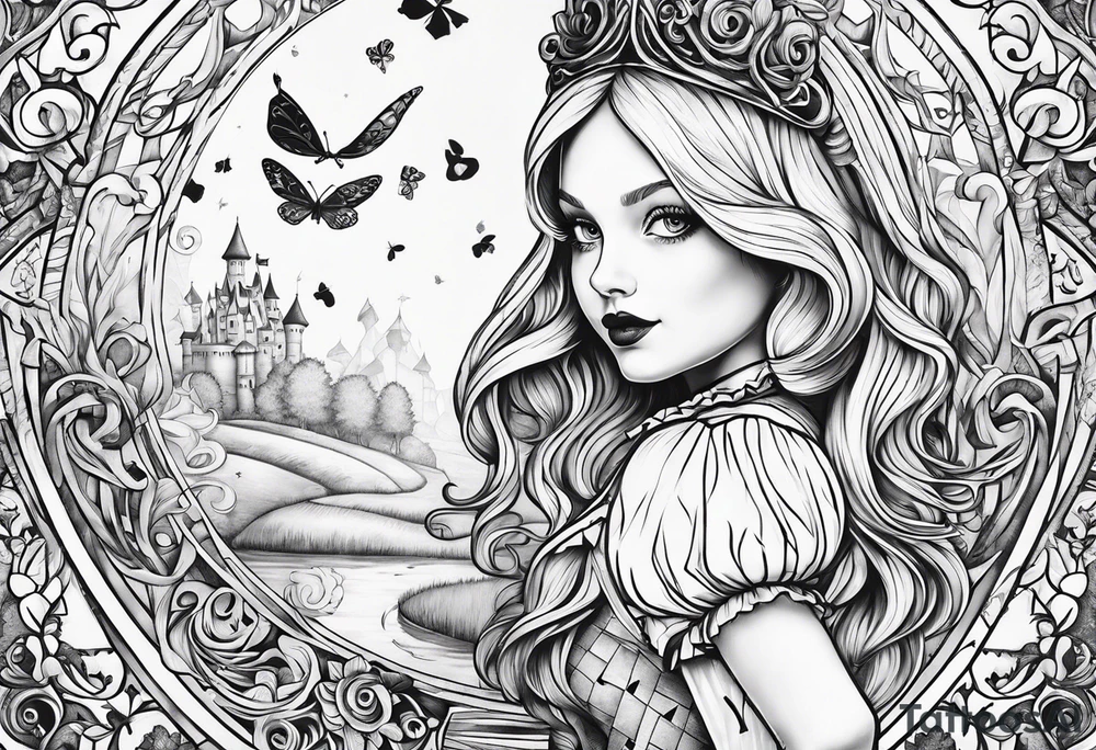 Alice in wonderland, Alice solo, simplistic tattoo idea