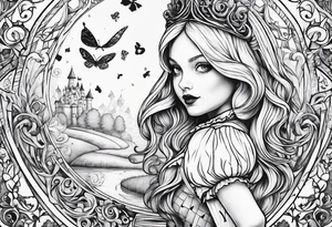 Alice in wonderland, Alice solo, simplistic tattoo idea