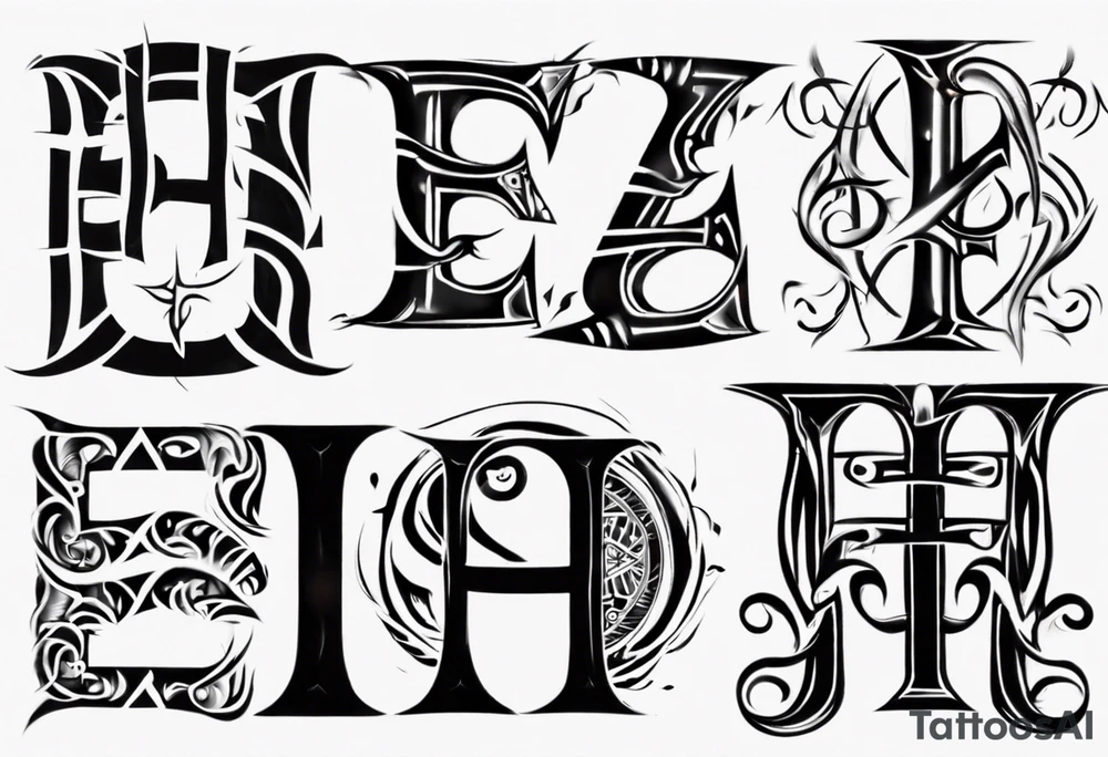 combining the letters E and H tattoo idea