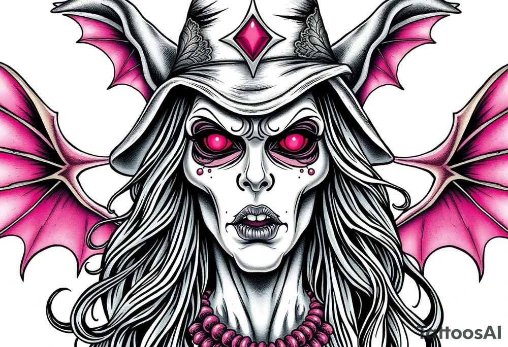 Dangerous witch tattoo idea