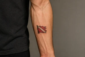 torn dive flag tattoo idea