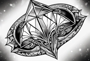 simple Dimond shape split in half tattoo idea