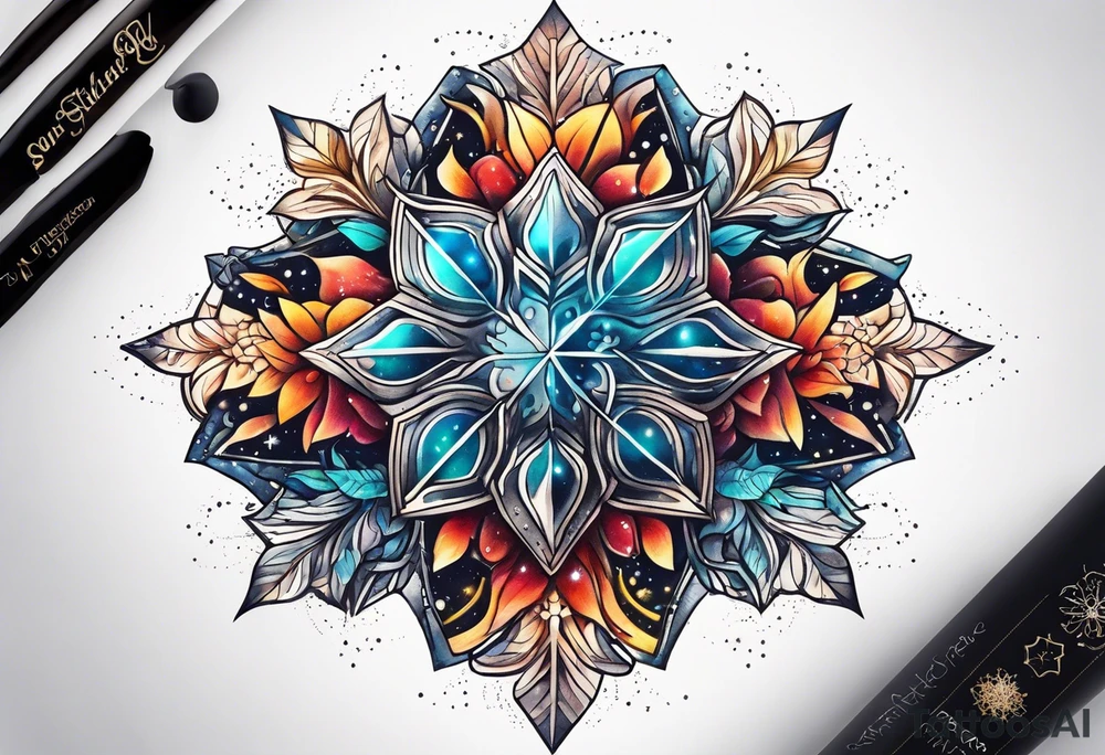Constellation, animal, snowflake tattoo idea