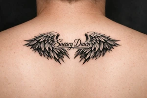 Sneary Dawn wrote inside angel wings tattoo idea
