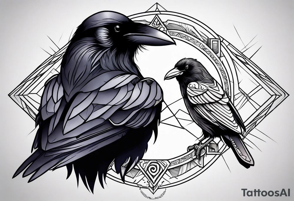 Raven with quote tattoo idea