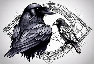 Raven with quote tattoo idea