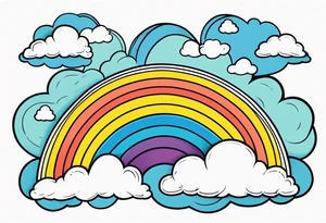rainbow in clouds

old school vintage simple traditional design 



bold color simple tattoo idea