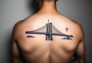 Brooklyn Bridge with St Michael tattoo idea