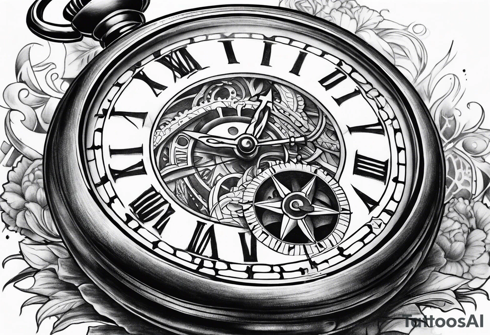Pocketwatch faded tattoo idea