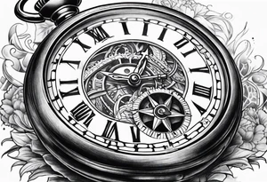 Pocketwatch faded tattoo idea