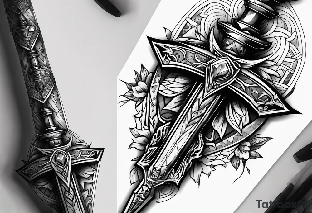 black sword tattoo tattoo idea
