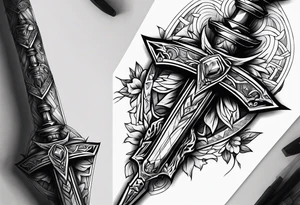 black sword tattoo tattoo idea