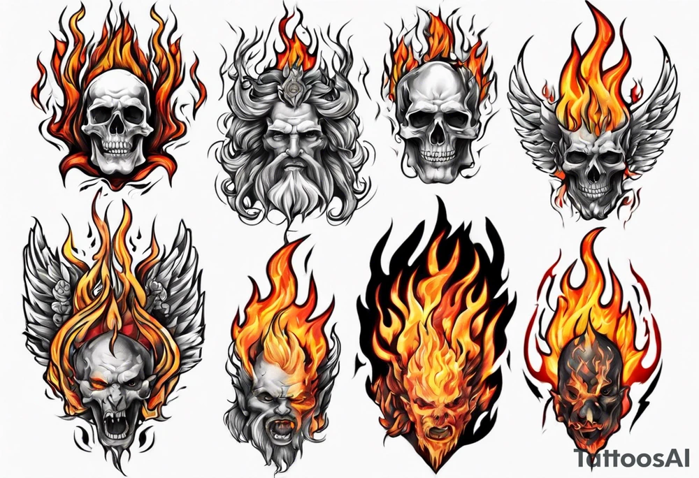 God on fire tattoo idea