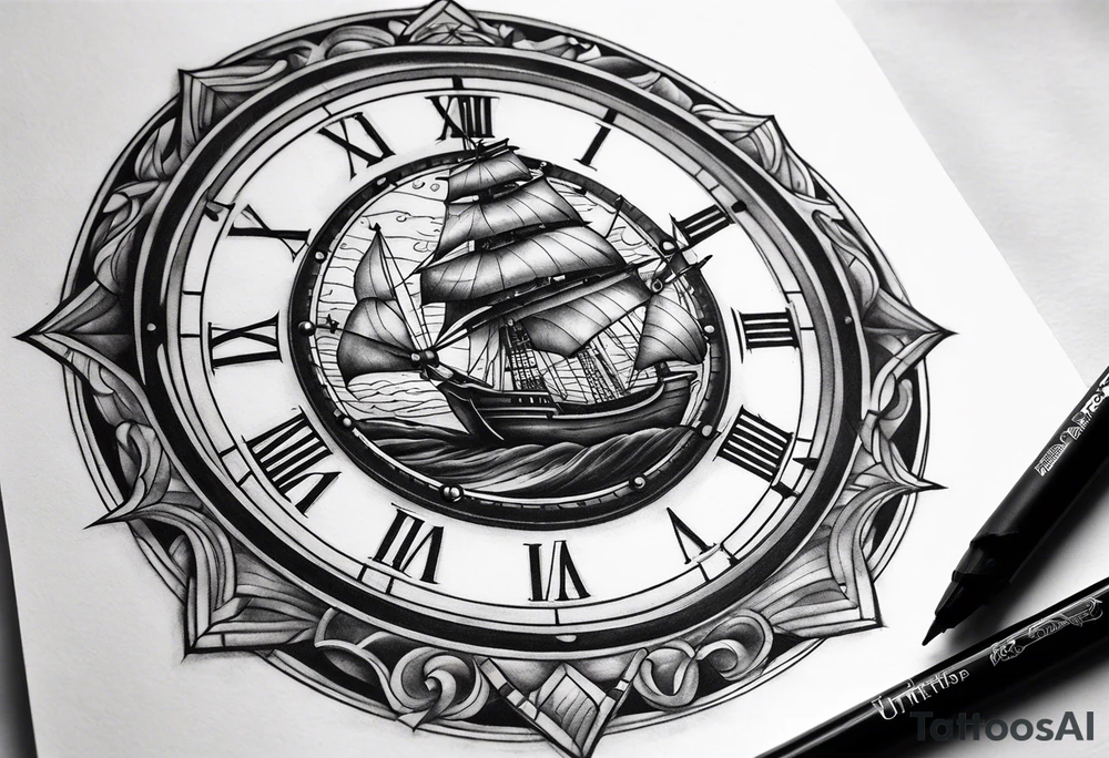 Interstellar, clock, ship tattoo idea