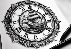Interstellar, clock, ship tattoo idea