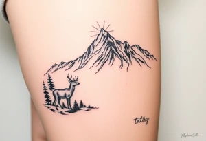 Polish mountain range called Tatry with deer tattoo idea