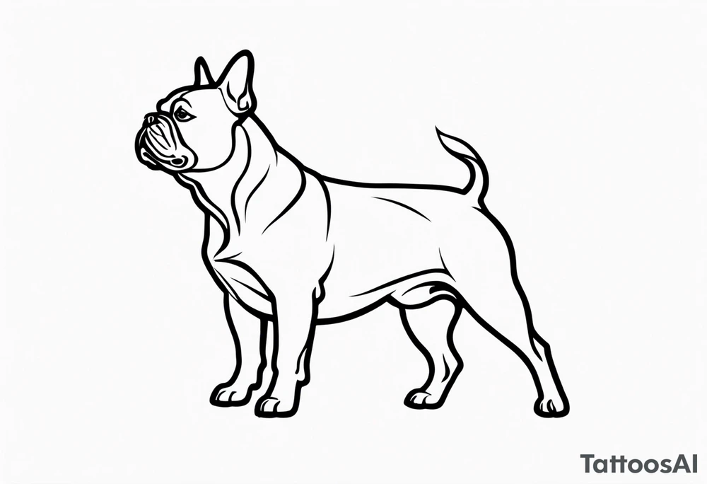 silhouette of french bull dog, tattoo to use as a couple tattoo idea