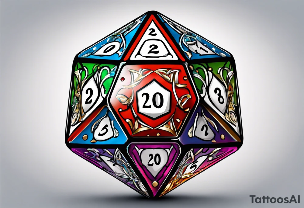 a twenty sided die tattoo idea