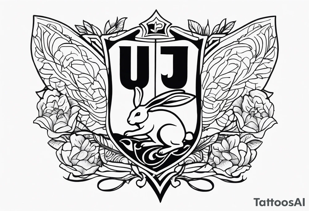 design memorial tattoo initals JJJ, dates 9/2/45-17/8/24, australian navy theme, with south sydney rabbits rugby league team theme tattoo idea