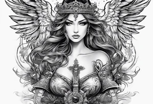 Angelic battle tattoo idea