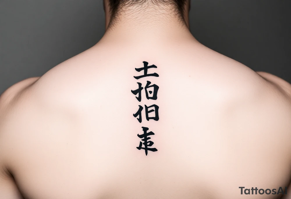 Minimalist Clean, modern wu wei, vertical symbols tattoo idea