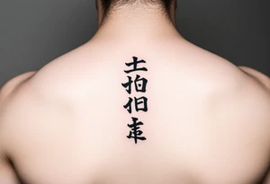 Minimalist Clean, modern wu wei, vertical symbols tattoo idea