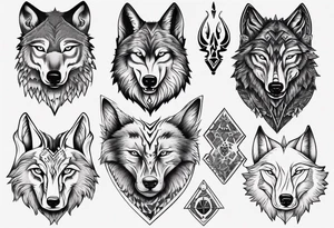 wolf head tattoo idea
