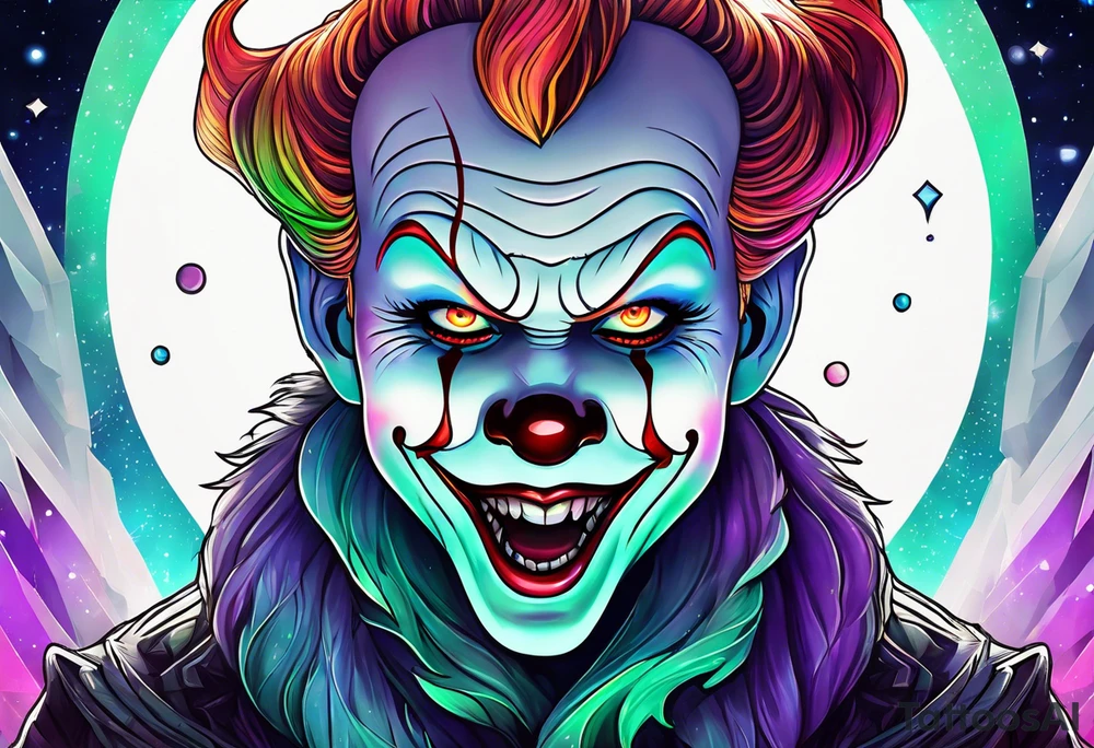 Northern lights with pennywise tattoo idea