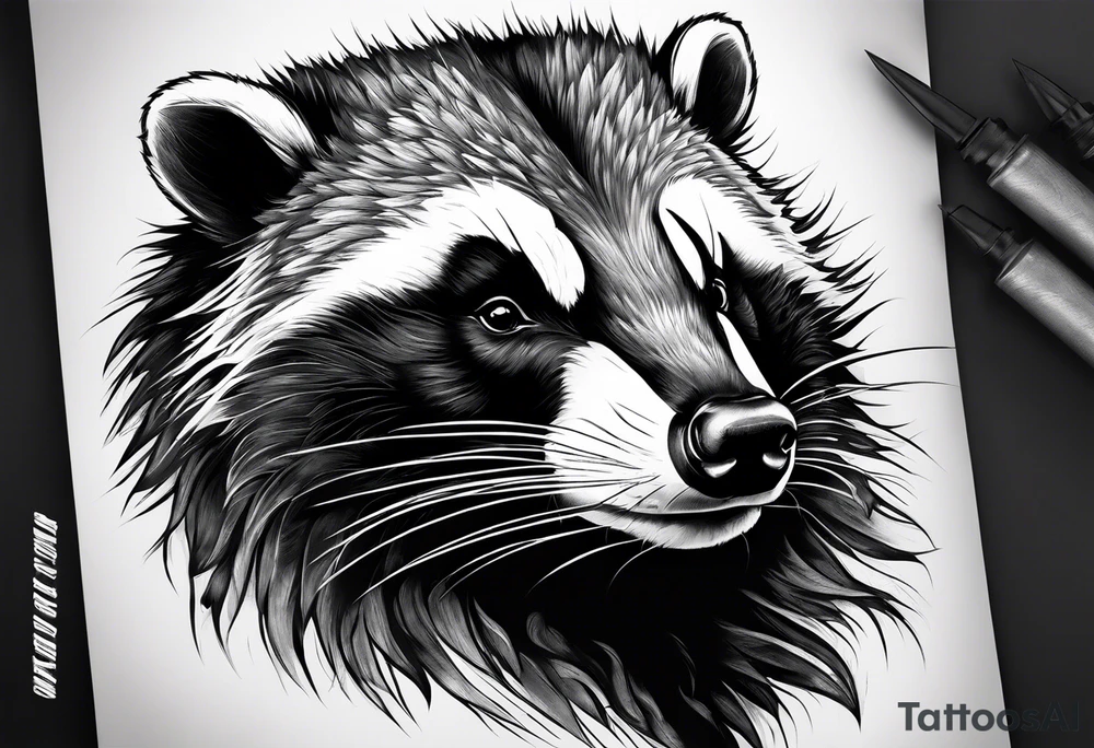 aggressive badger/wolverine tattoo idea