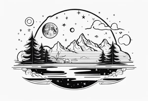 vacation on the moon tattoo idea