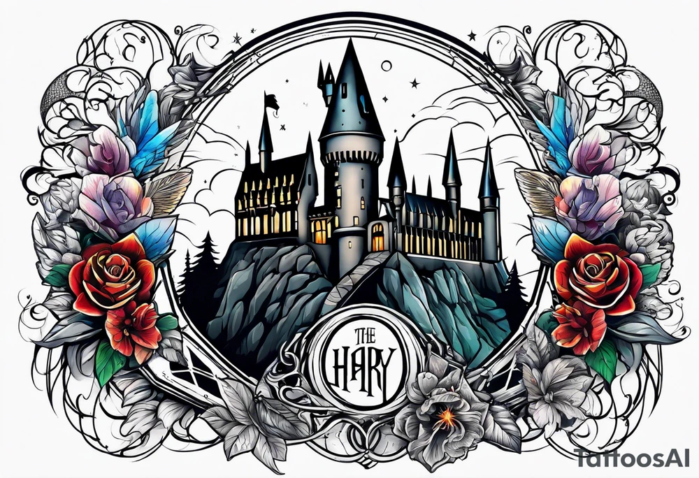 Harry potter combined with star wars and lord of the rings tattoo idea